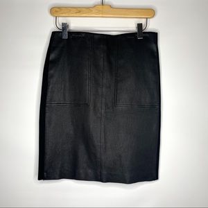 Vince Leather Front Skirt with Pockets Medium NWT